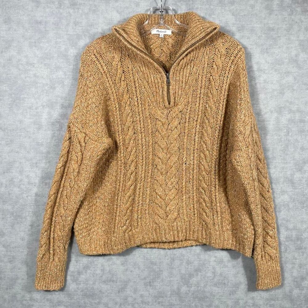 Madewell Rosebriar Cable knit quarter zip